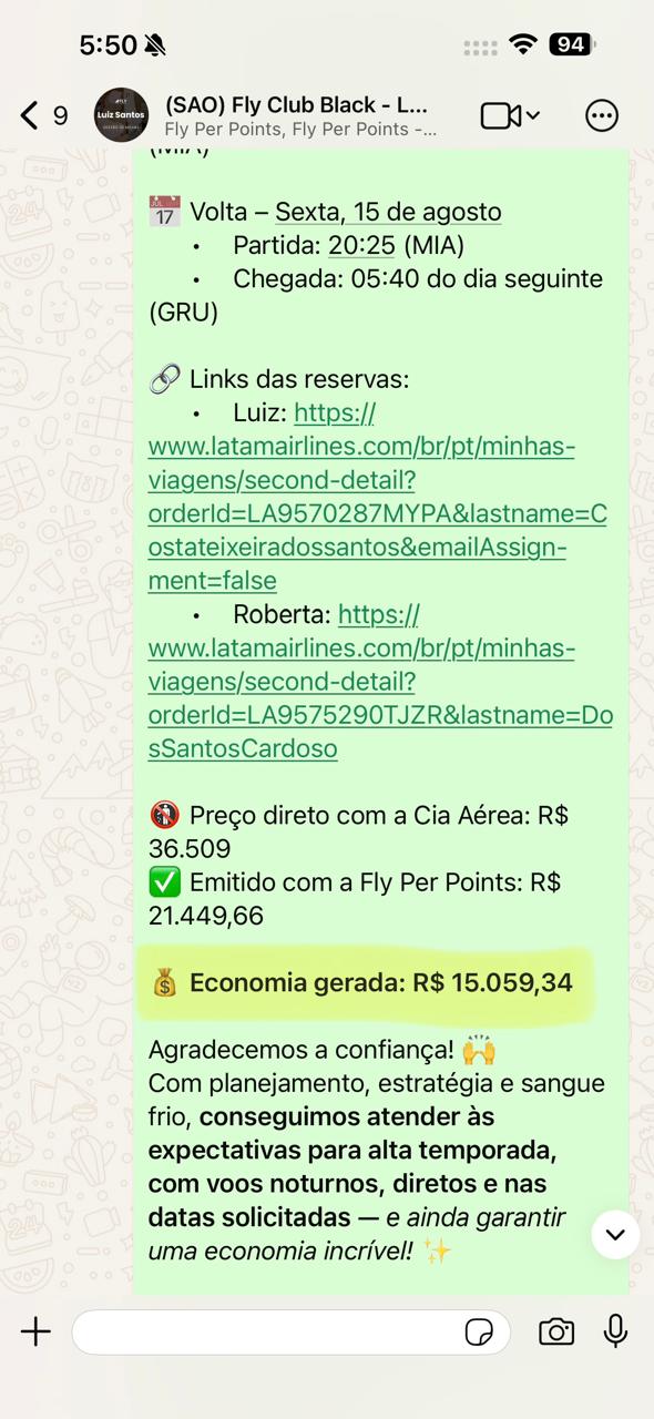 Print de conversa de emissão — economia de 41%